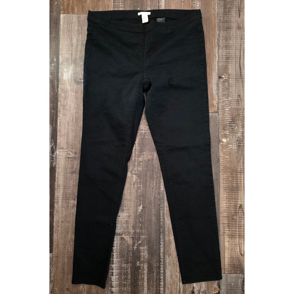 H&M Black Stretch Pull-on Pants Women's Size 14